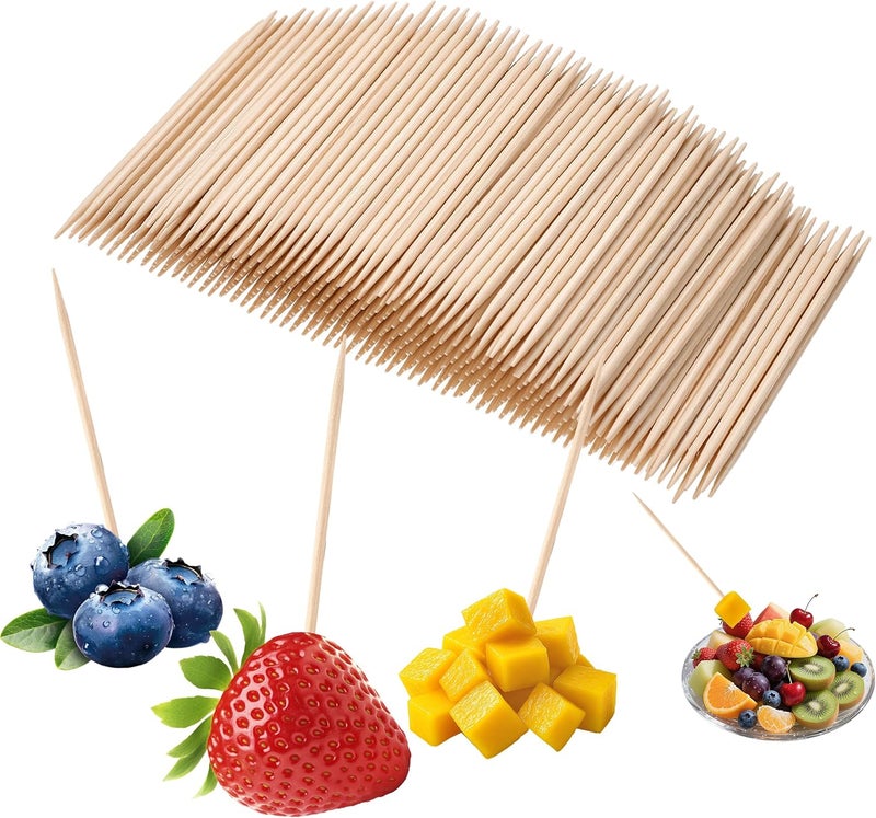 YANPROG Natural Birch Toothpicks for Teeth 300-Pack, 2.5 Inch Wooden Toothpicks for Appetizers, Fruit, and Barbecue, Smooth & Splinter-Free，Parties - Image 1
